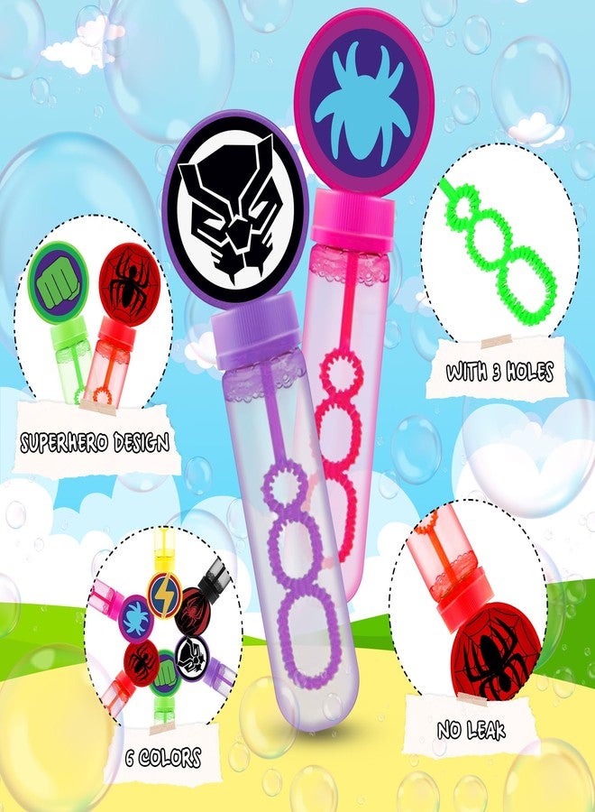 Time4Relax 24Pcs Superhero Bubble Wands for Amazing Theme Party Favors - Kids and His Friends Birthday Party Supplies - Outdoor Summer Toys - Valentine Christmas Easter Gift - Spider Goodie Bag Stuffers - Image 4
